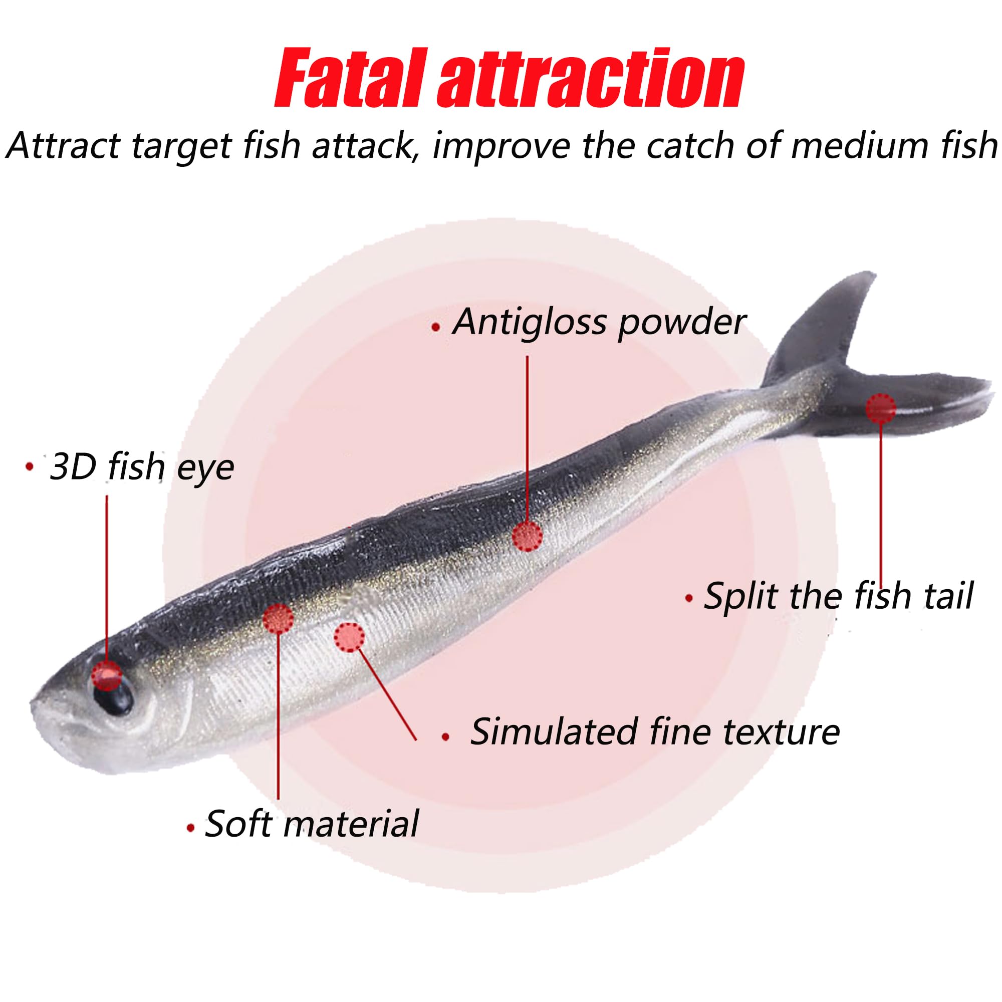LURESMEOW Y-paddle tail action boosts lure movement in water