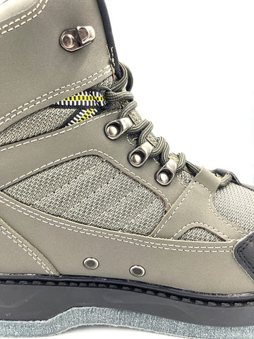 lurewilder Pro Wading Boots D-Ring feature with wading pants shows secure fit.