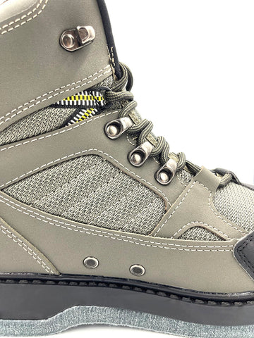 lurewilder Pro fishing wading boots drainage mesh shows debris-free water flow.