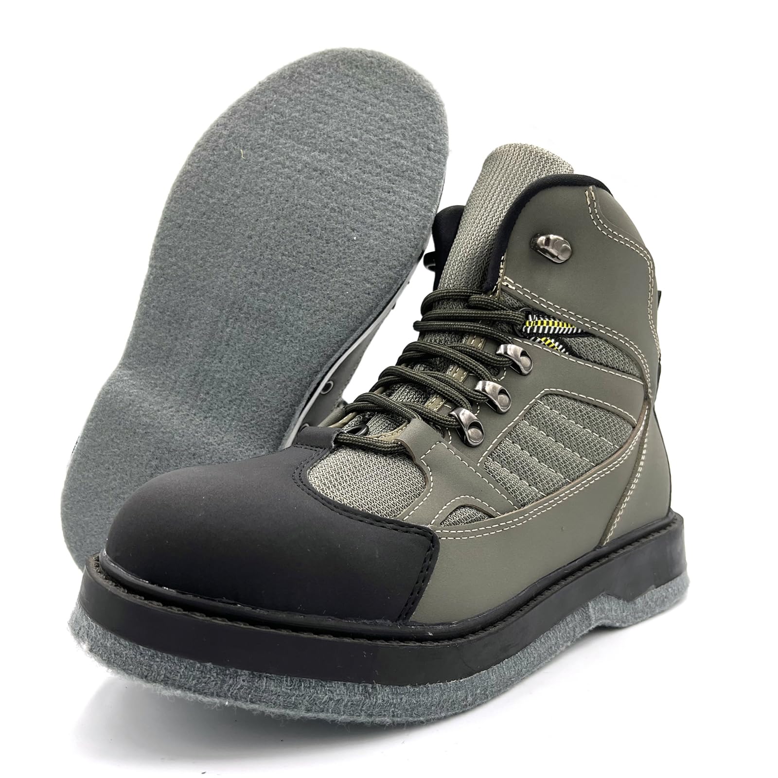 lurewilder Pro fishing wading boots eyelets rustfree emphasize durable corrosion resistance.