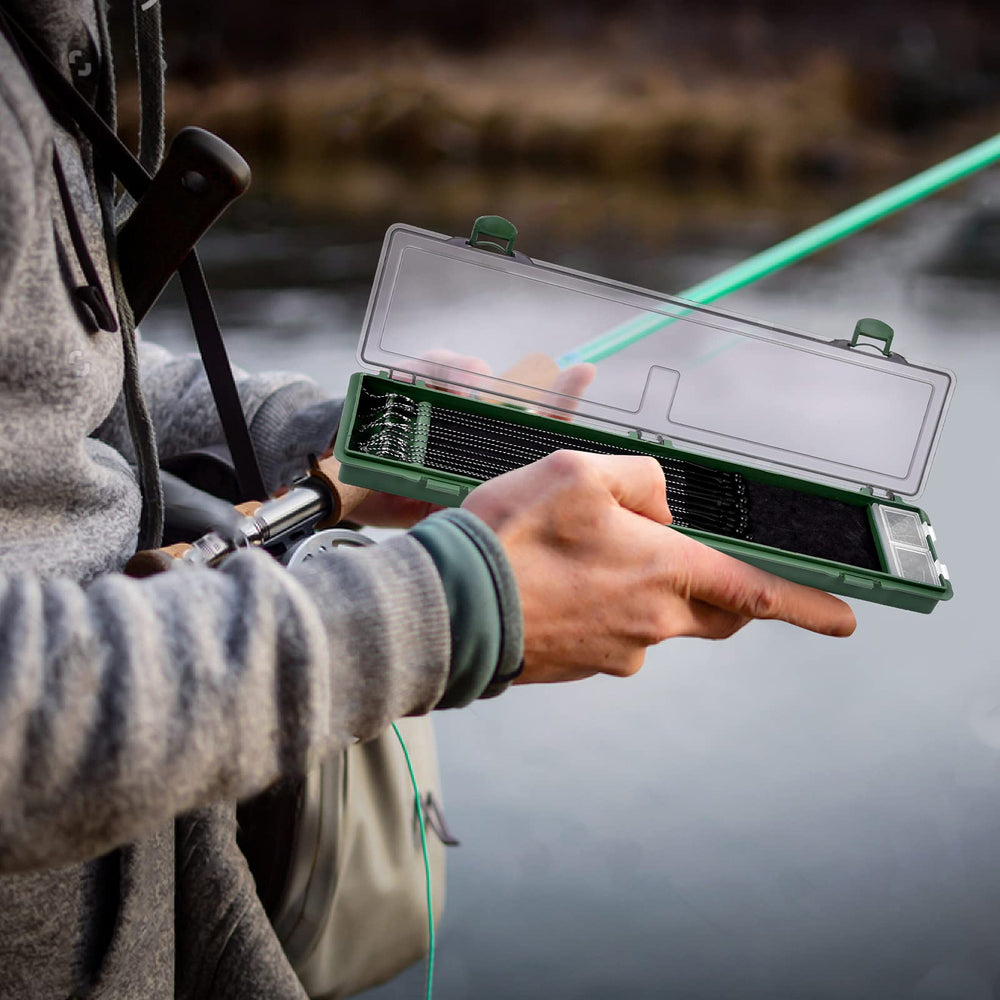 Carp rig box with twin clip-lock lid