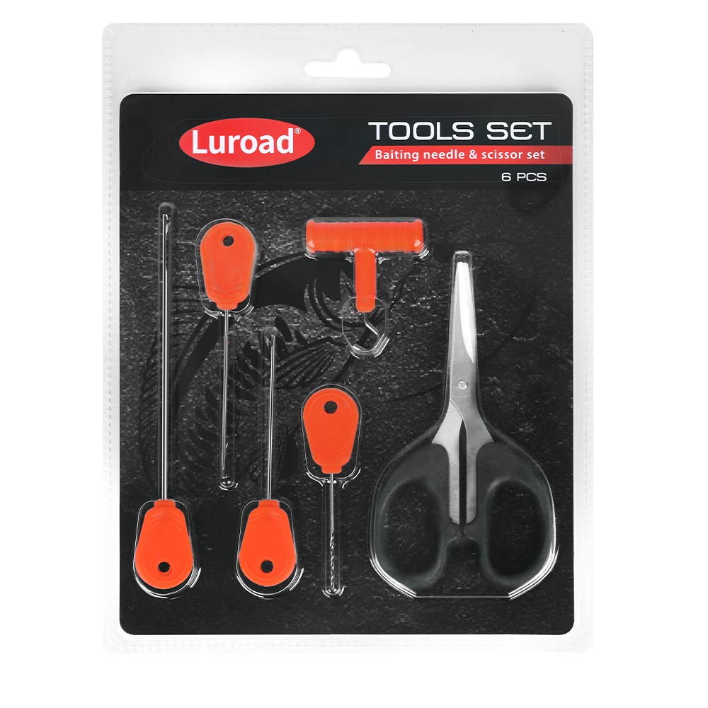 Compact bait rigging kit ready for carp fishing