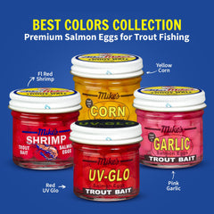 Close-up of UV-Glo Salmon Eggs in bundle