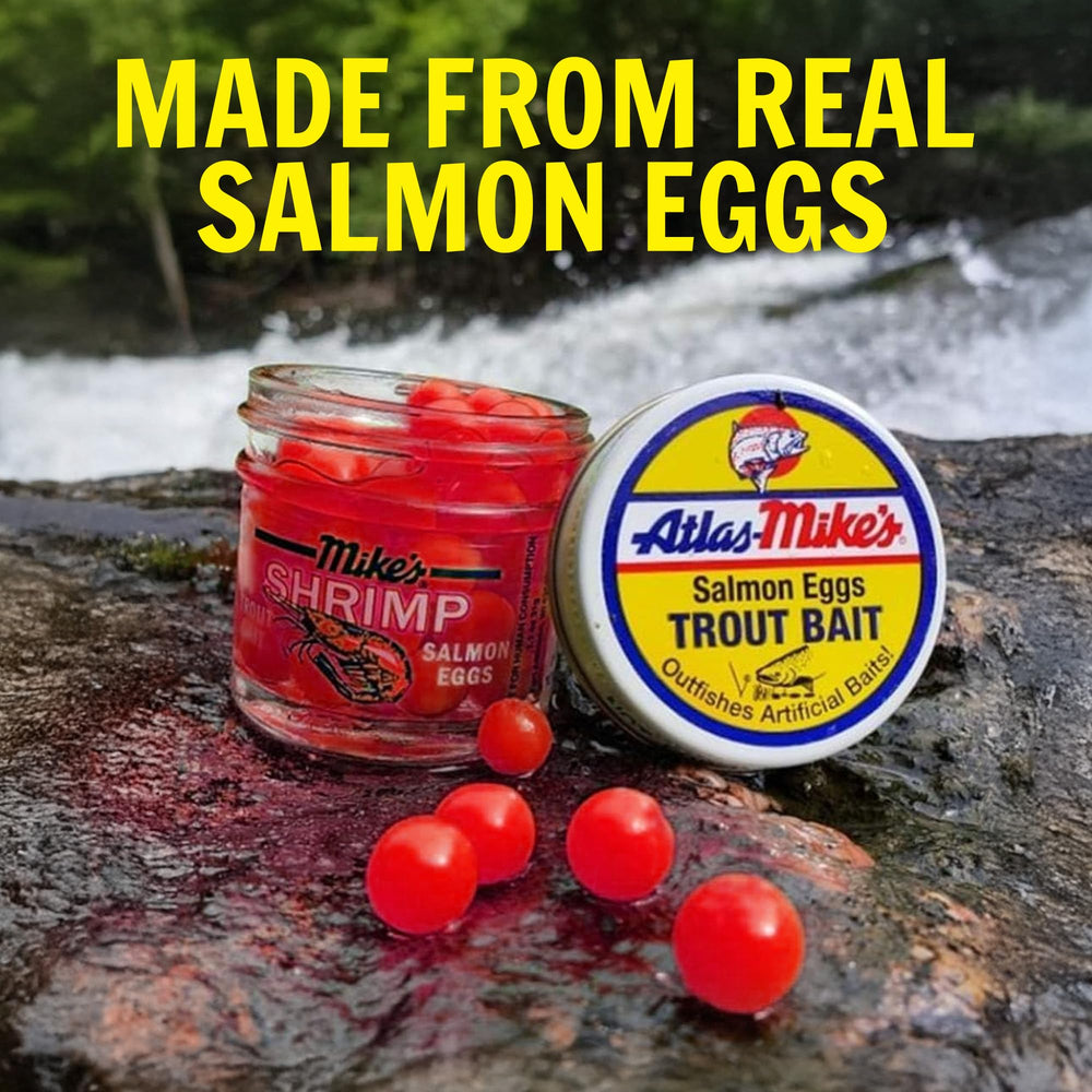 Trout fishing setup with salmon eggs