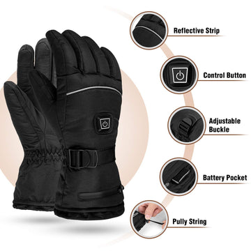 LUWATT heated gloves conductive leather tips enabling touchscreen use