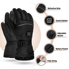 LUWATT heated gloves conductive leather tips enabling touchscreen use