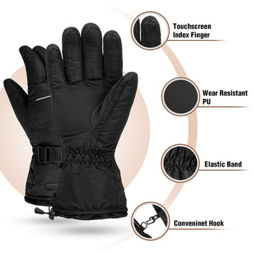 LUWATT heated gloves PU palm with anti-slip grip for sport and outdoors
