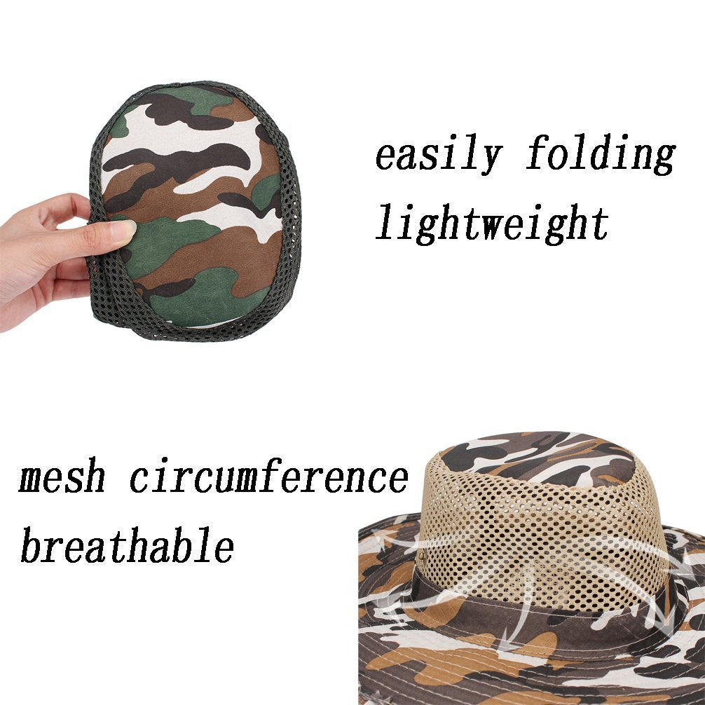 Outdoor usage showing fishing and hiking with the hat