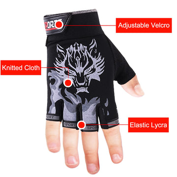 Luwint Kids Sport Gloves Black - palm grip close-up