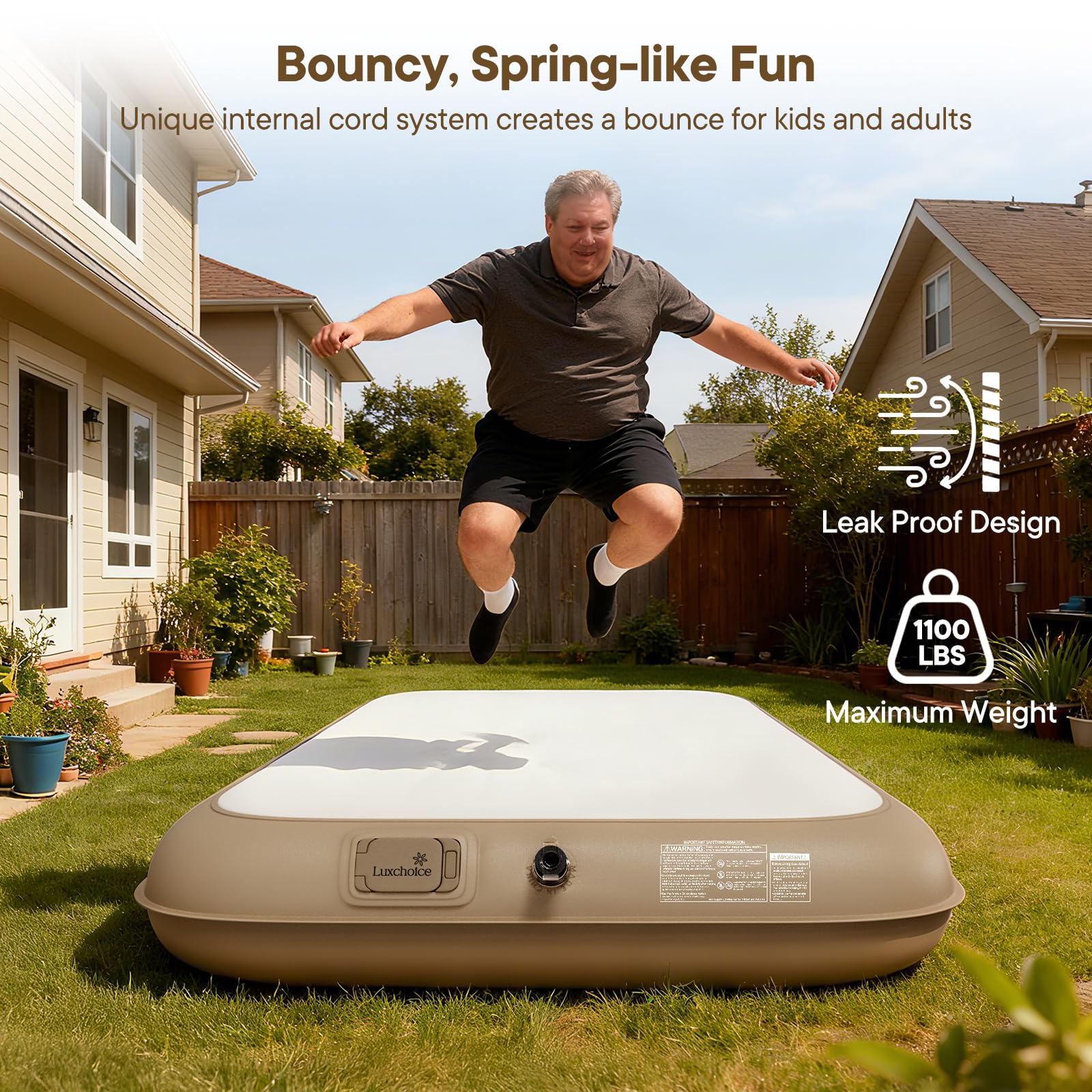Luxchoice sealed air mattress stays quiet without squeaks for restful nights.