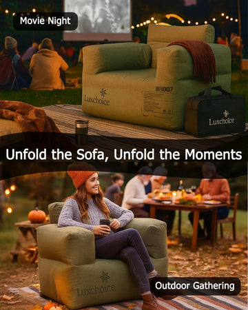 Luxchoice inflatable couch removable cover for easy cleaning and fresh appearance