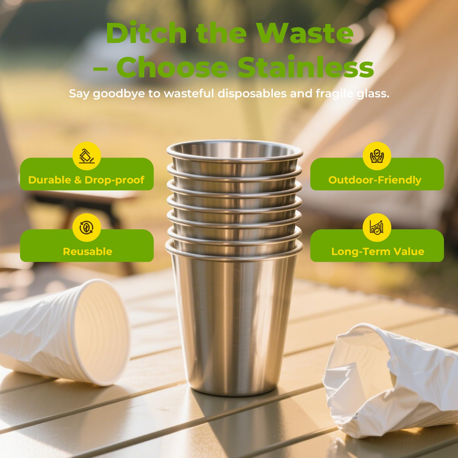 Luxgola dishwasher-safe reusable cups for quick cleanup after gatherings