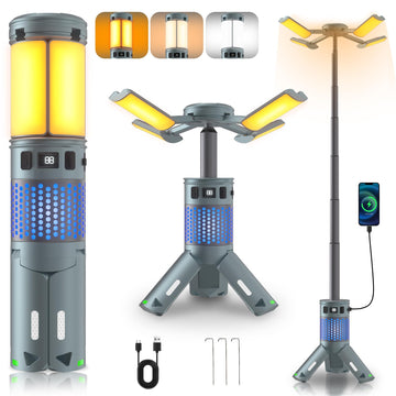 LUXMO PREMIUM camping lights folded compact for easy packing and quick setup on trails.