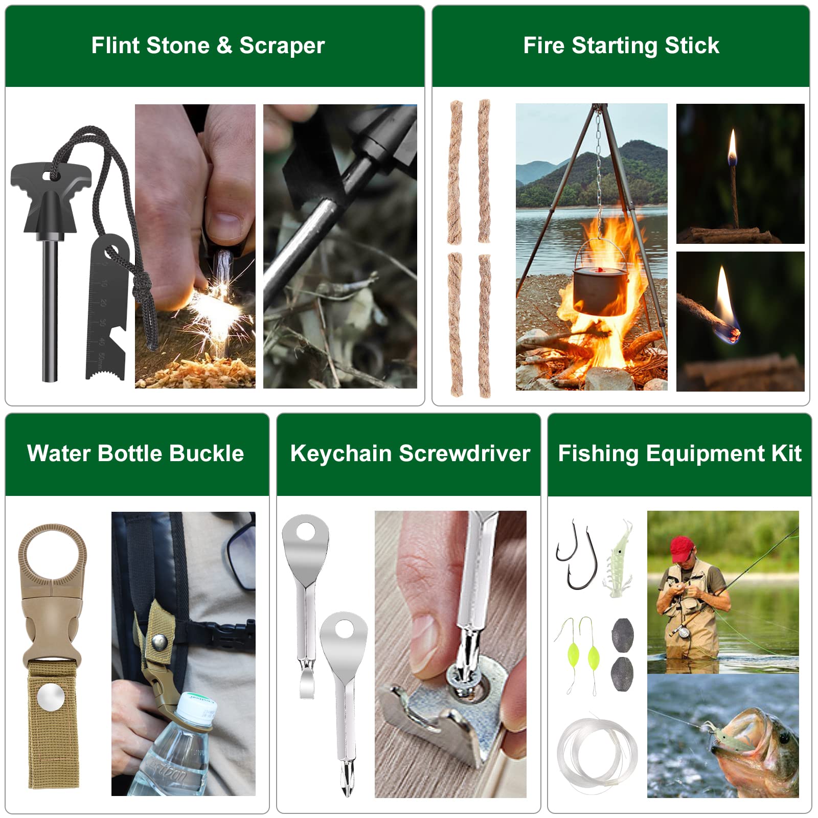 Luxmom survival kit three-mode flashlight ready for low-light emergencies.