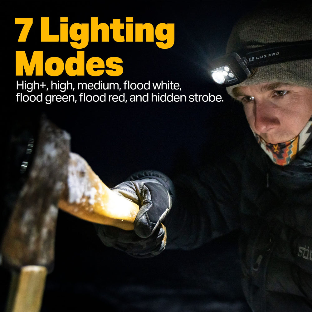 LUXPRO Bright headlamp tilt angle demonstrates comfort for low-angle tasks.