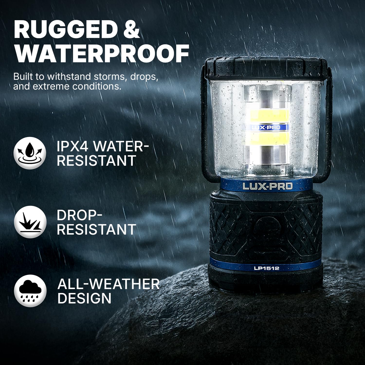 LUXPRO camping lantern compact and packable for trips