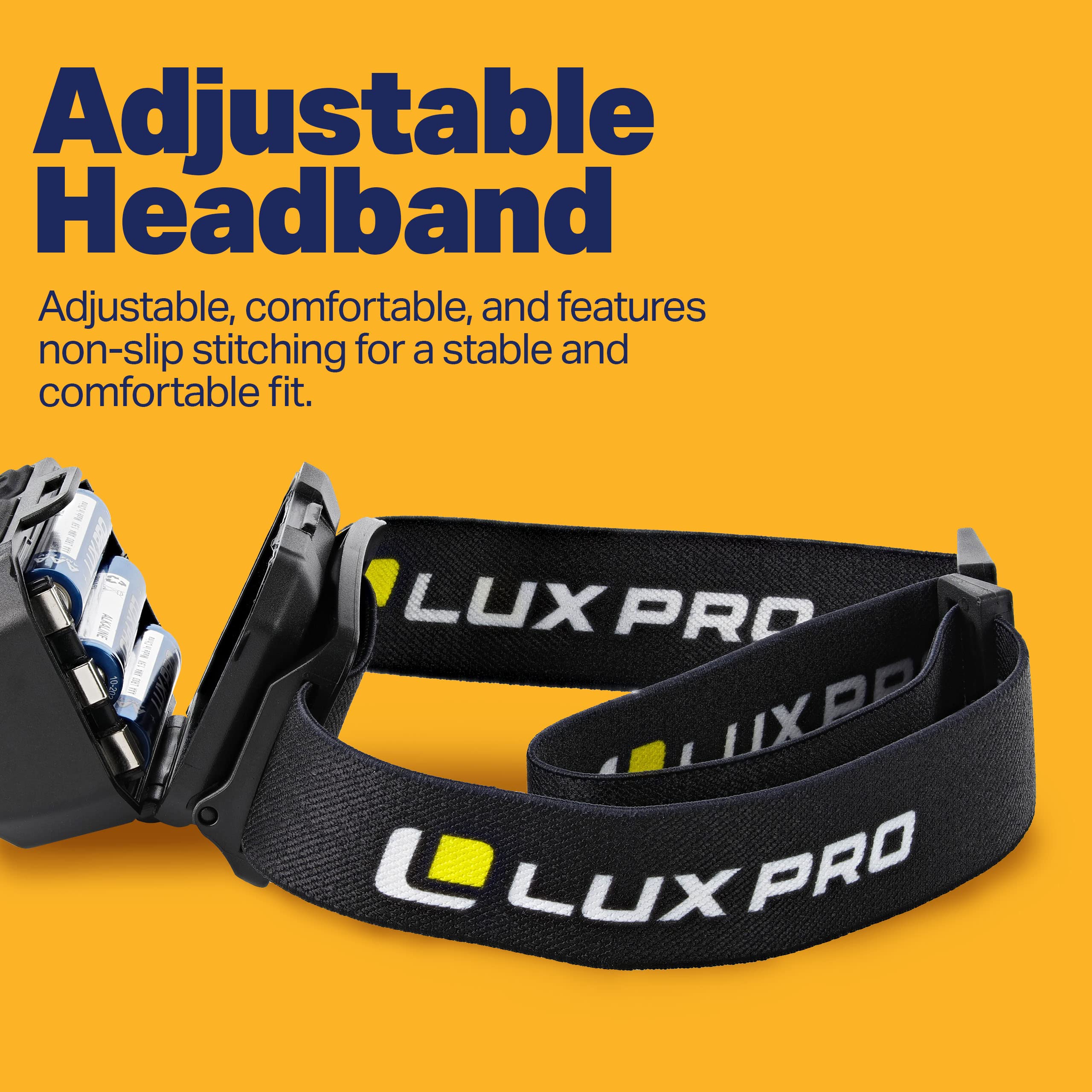LUXPRO adjustable headband secures comfort during long excursions