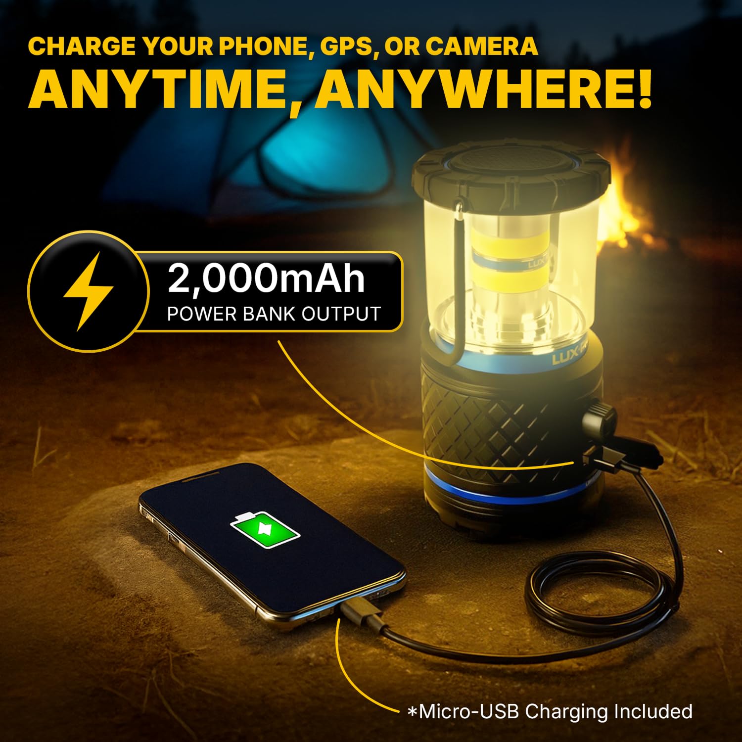LUXPRO IPX4 water resistant lantern enduring rain