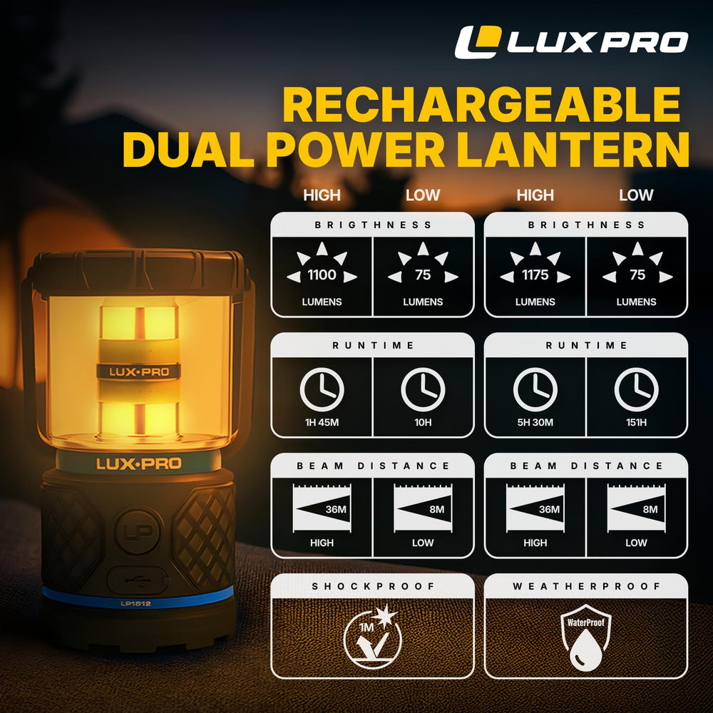 LUXPRO lantern built-in power bank for device charging
