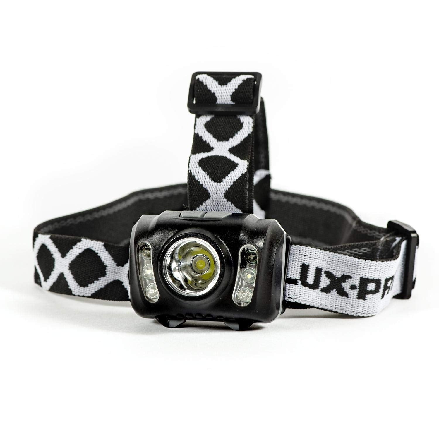 LUXPRO LP345 headlamp front view with 210 lumens for clear hands-free visibility