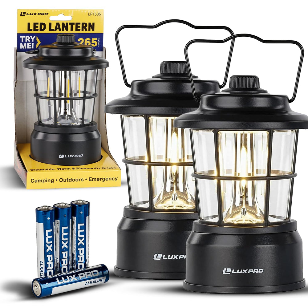 LUXPRO Retro LED Lantern front view for home and outdoor emergency lighting