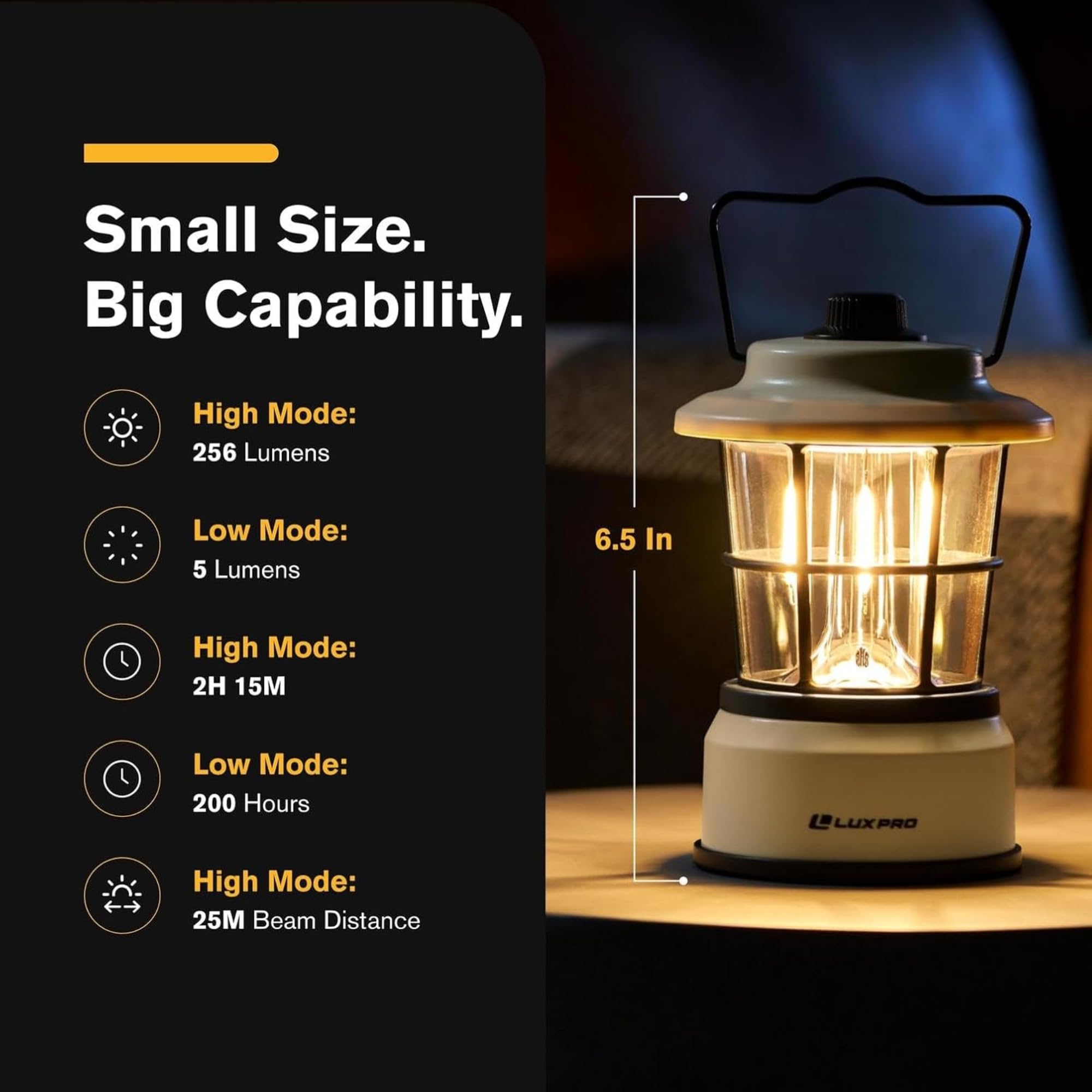 LUXPRO Retro LED Lantern during hiking for dependable trail lighting