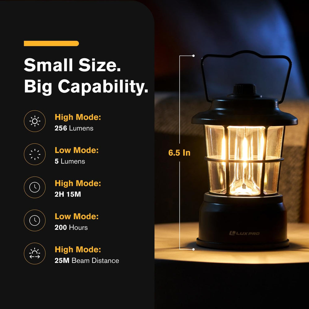 LUXPRO Retro LED Lantern side caps close-up for durability