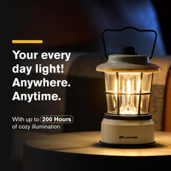 LUXPRO Retro LED Lantern side view highlights compact design for storage