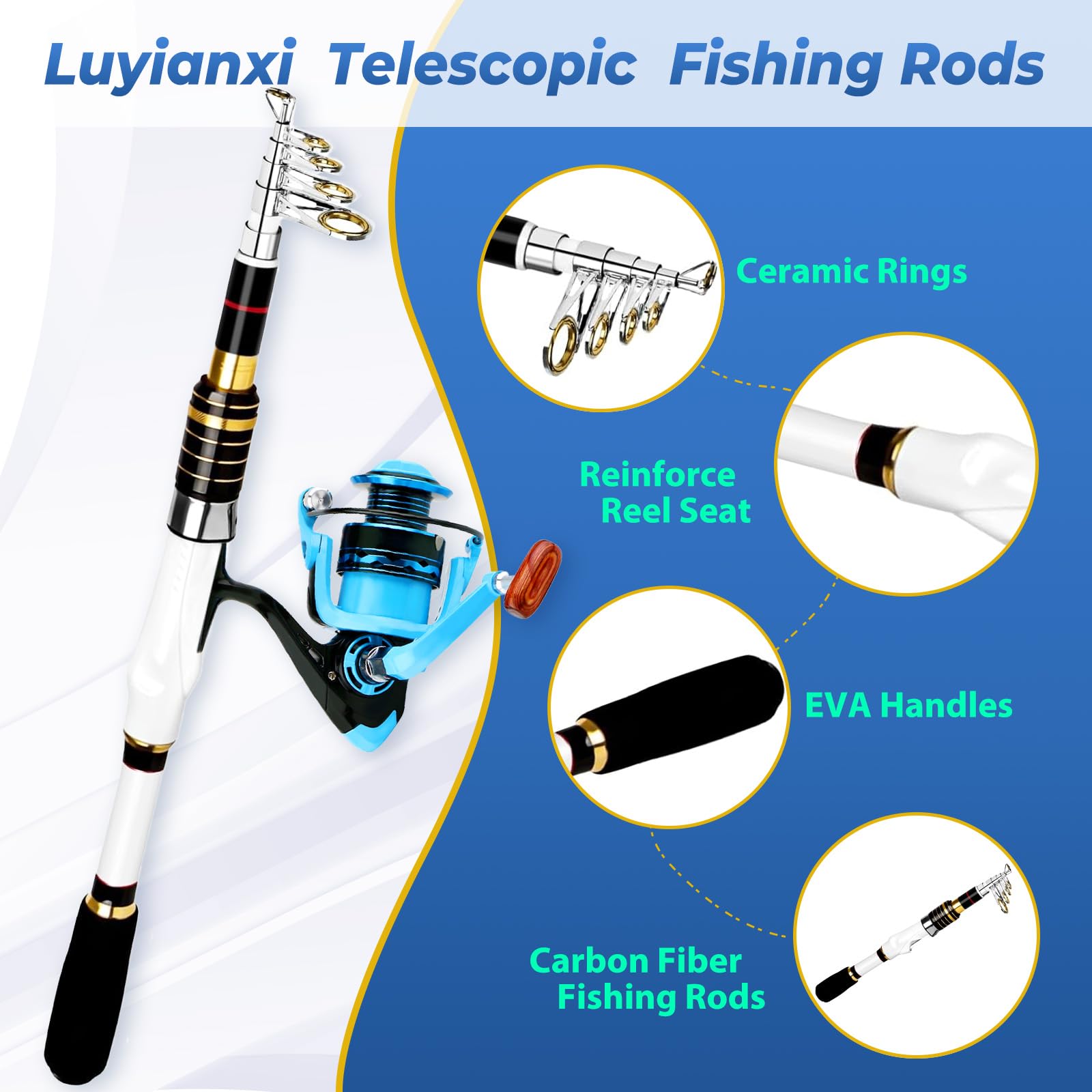 Luyianxi two 100m fishing lines included for long casts and reliability.