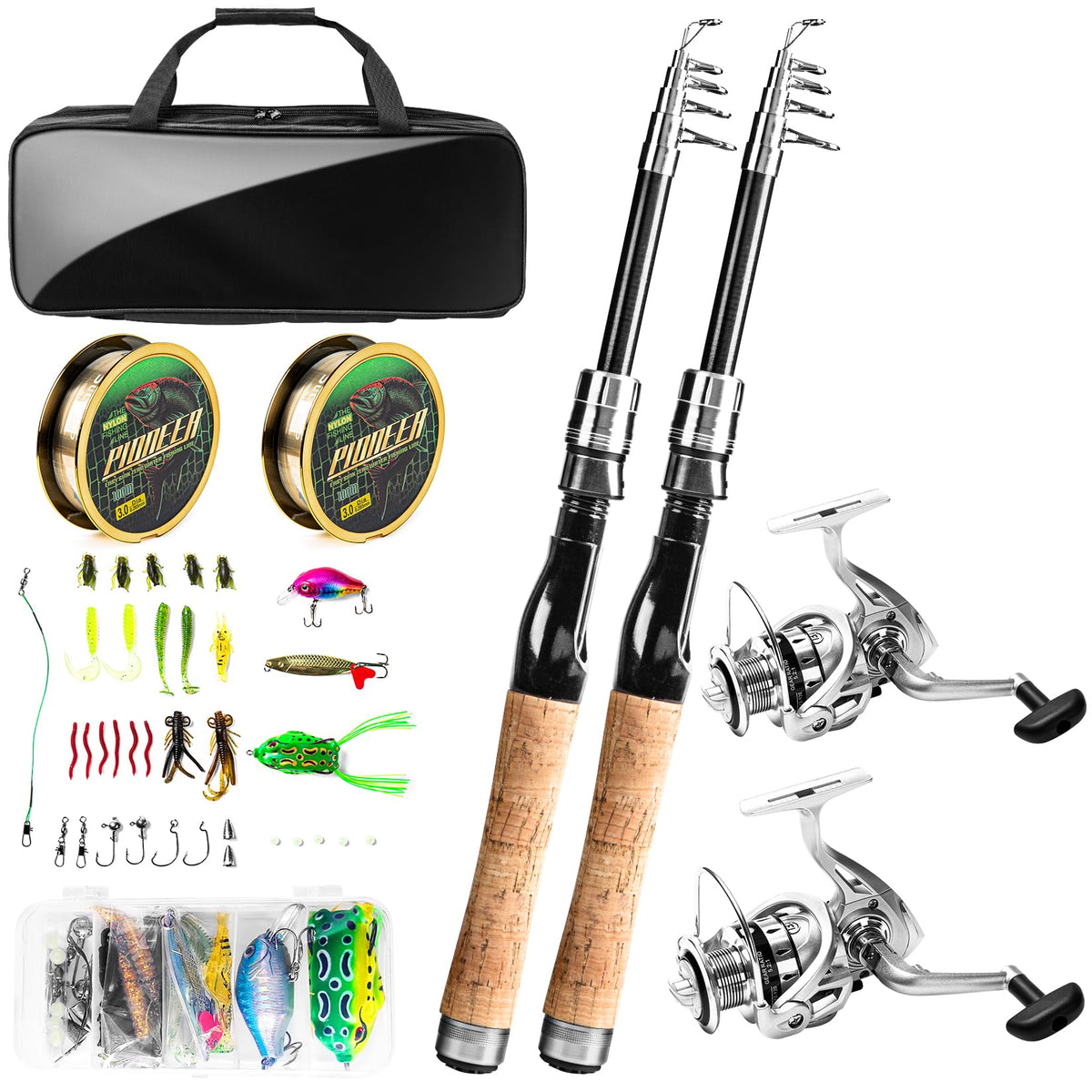 Luyianxi fishing rod compact folded shows portable design for travel.