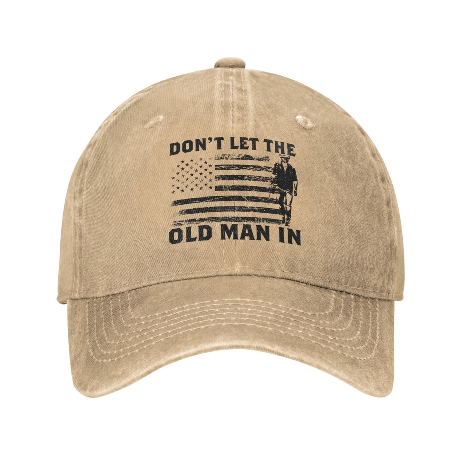 LUYIMAX cap front view highlighting classic washed denim and breathable fit.