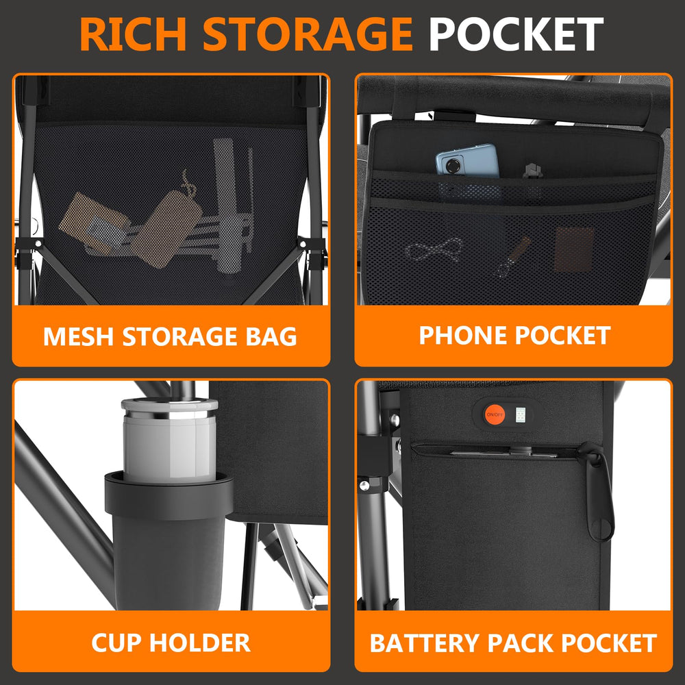 LVAOUO 5-in-1 storage keeps cups, pockets, and battery organized.