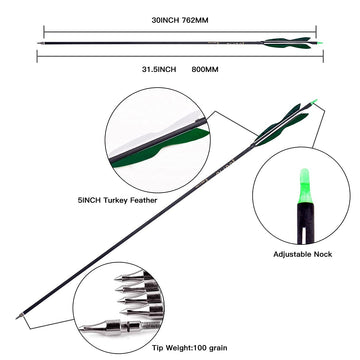 LWANO 12-pack carbon arrows for consistent training and practice