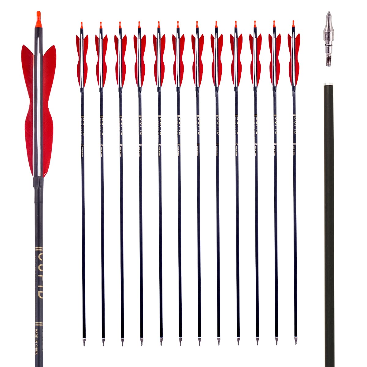 LWANO 30-inch carbon arrow shaft designed for precise target practice and consistent flight.