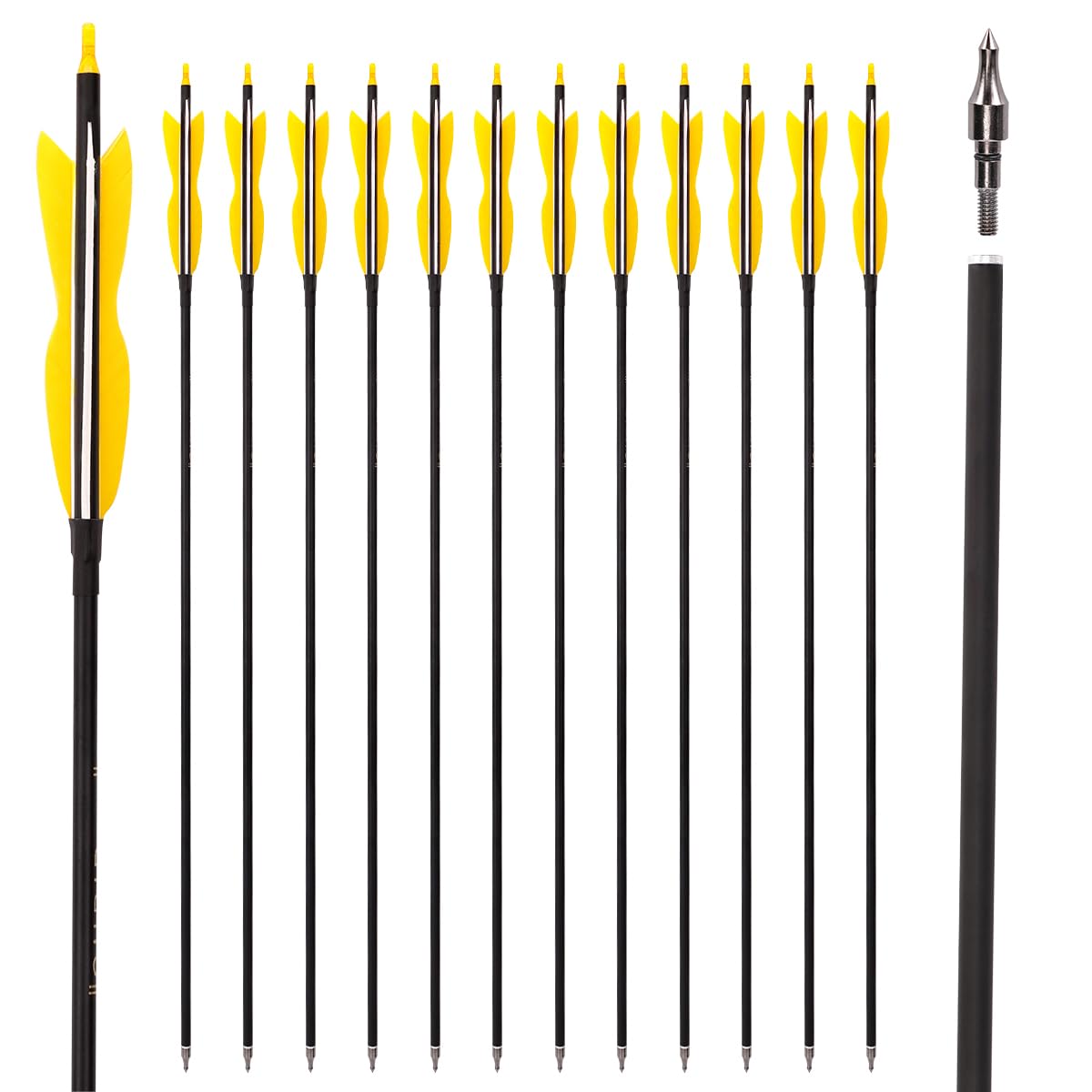 LWANO 31-inch carbon arrows bundle for practice and target shooting