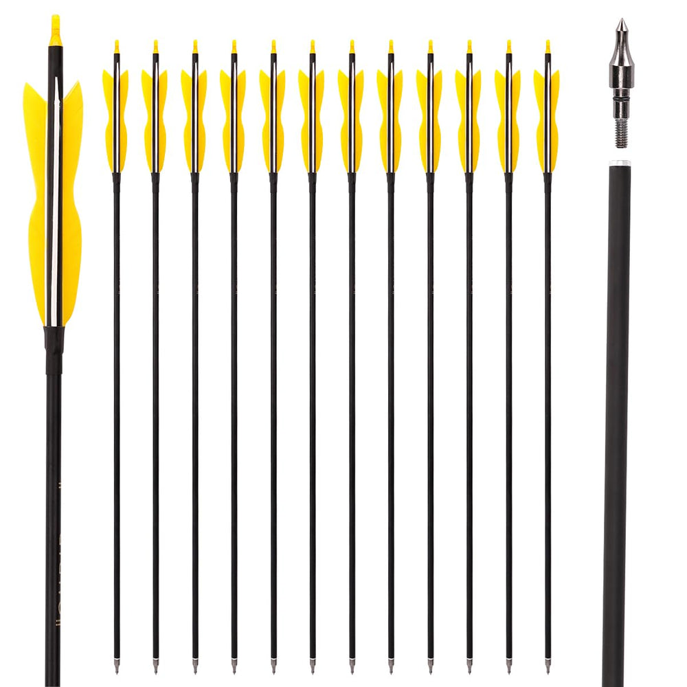 LWANO 31-inch carbon arrows bundle for practice and target shooting