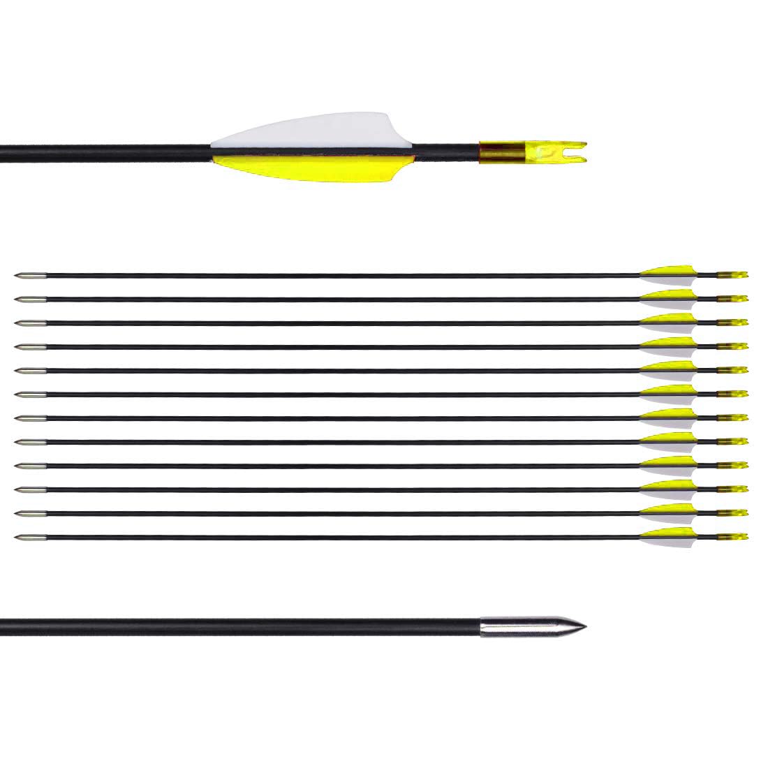 LWANO 31-inch training arrows for beginner target practice with safety-focused design.