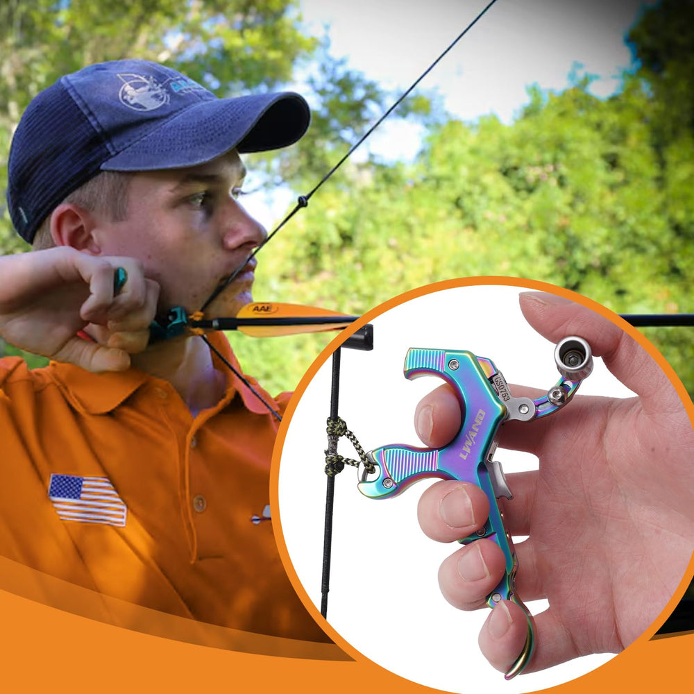 LWANO archery release in use during target practice boosts confidence.