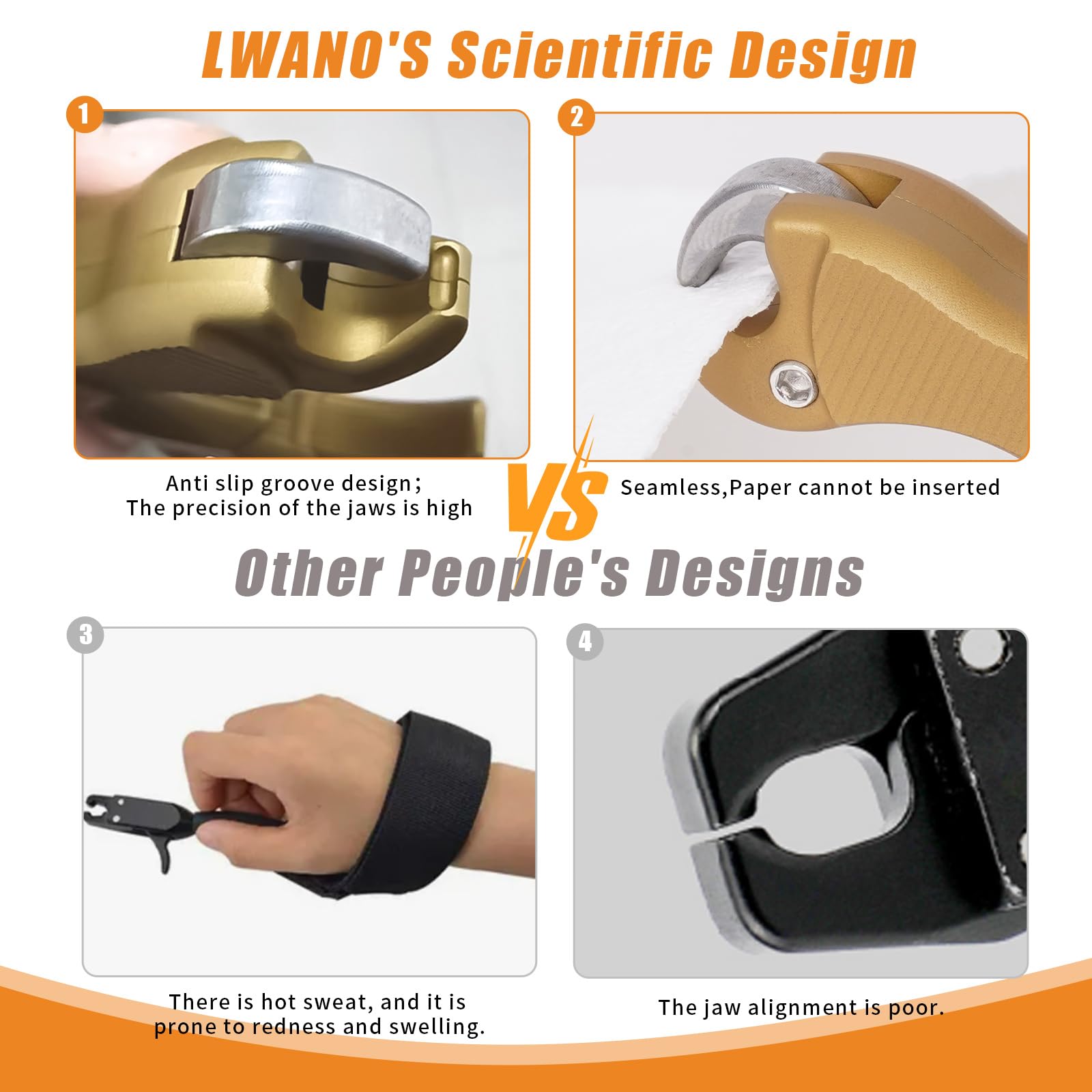 LWANO travel-adjustment feature in gold lets you customize trigger feel for consistent results.