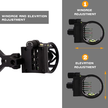 LWANO bow sight aluminum construction highlights durability for rugged field use.