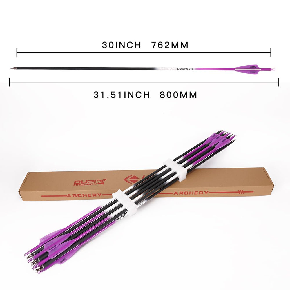 LWANO arrows are compatible with compound and recurve bows in 30–60 lb range