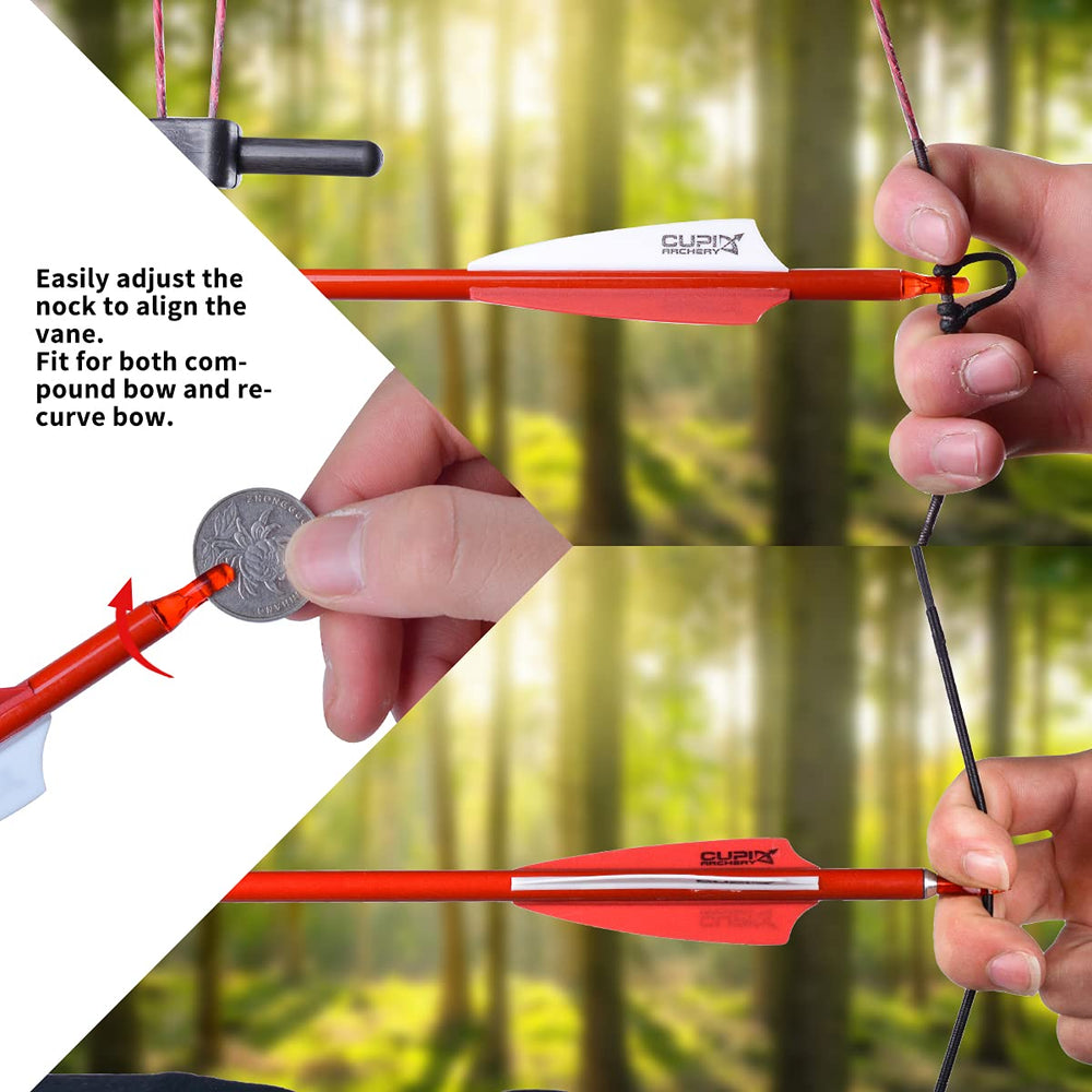 LWANO 30inch carbon arrow fletching fluoresces for quick retrieval after shooting