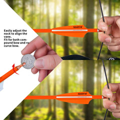 LWANO carbon arrow fluorescent fletching improves visibility midflight