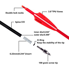 LWANO removable-tip carbon arrows for easy customization