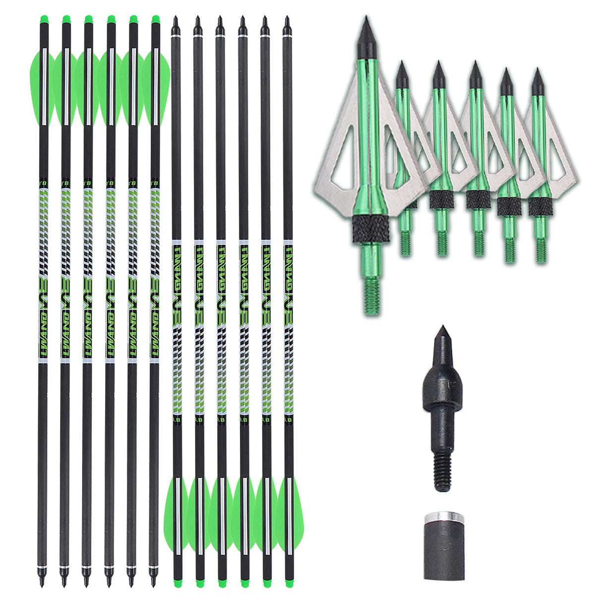 LWANO carbon crossbow bolts 22 inch 12-pack for precise target practice