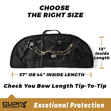 LWANO bow case with large quiver and accessory pocket for essentials