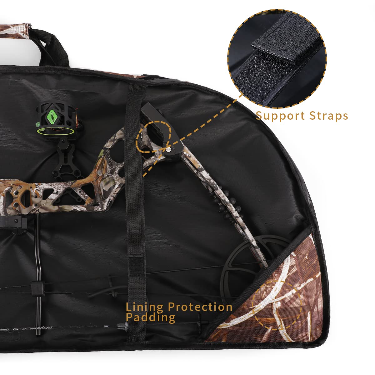 LWANO case interior padded to cushion your bow during transport