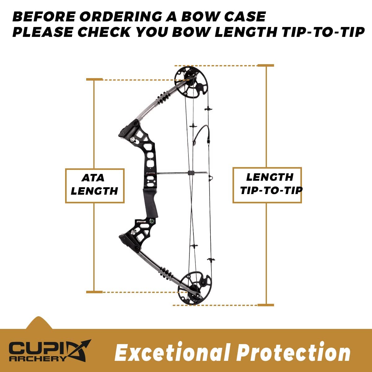 LWANO bow case size L fits 44-inch bows for longer setups