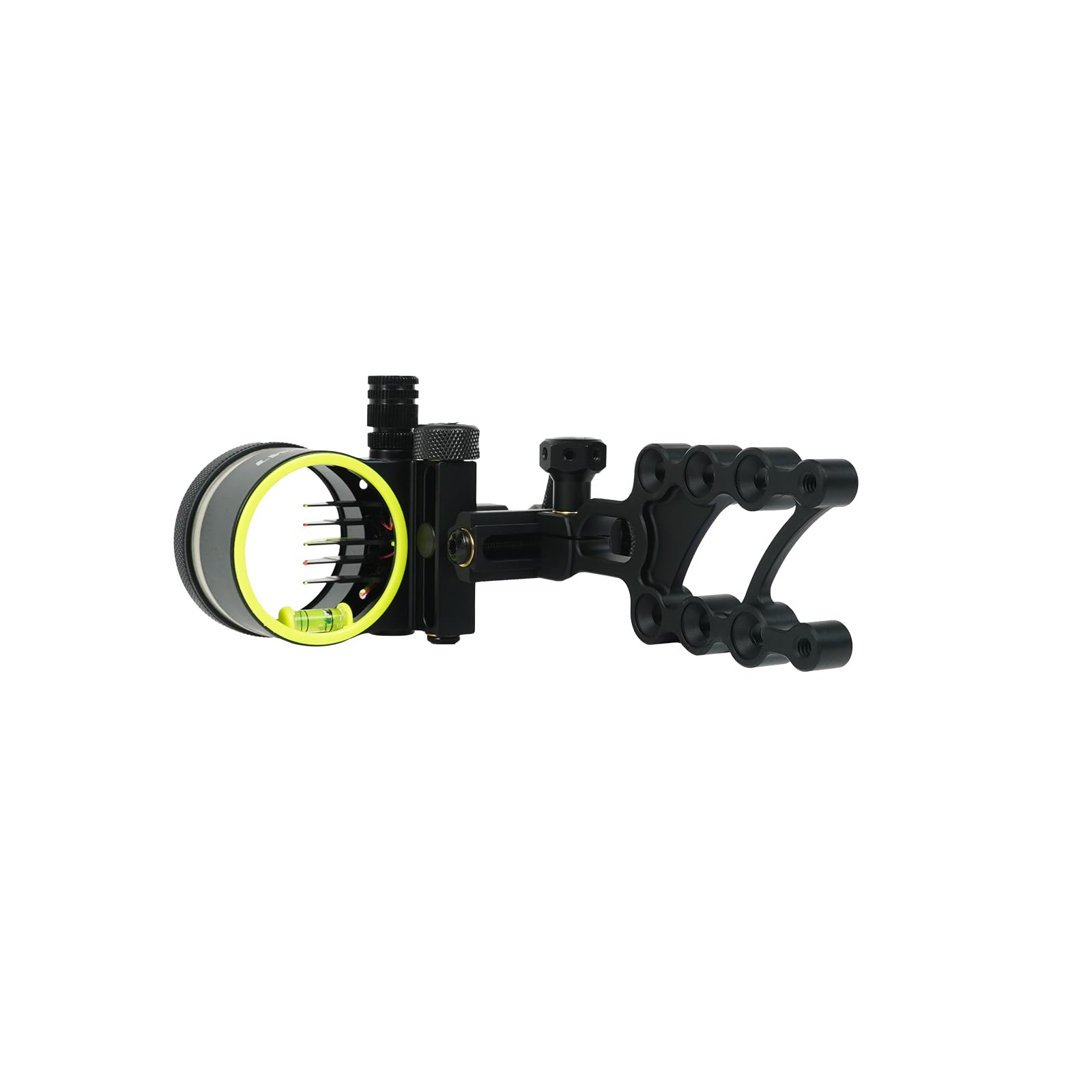 LWANO Compound Bow Sight front view shows bright pins for quick targeting.
