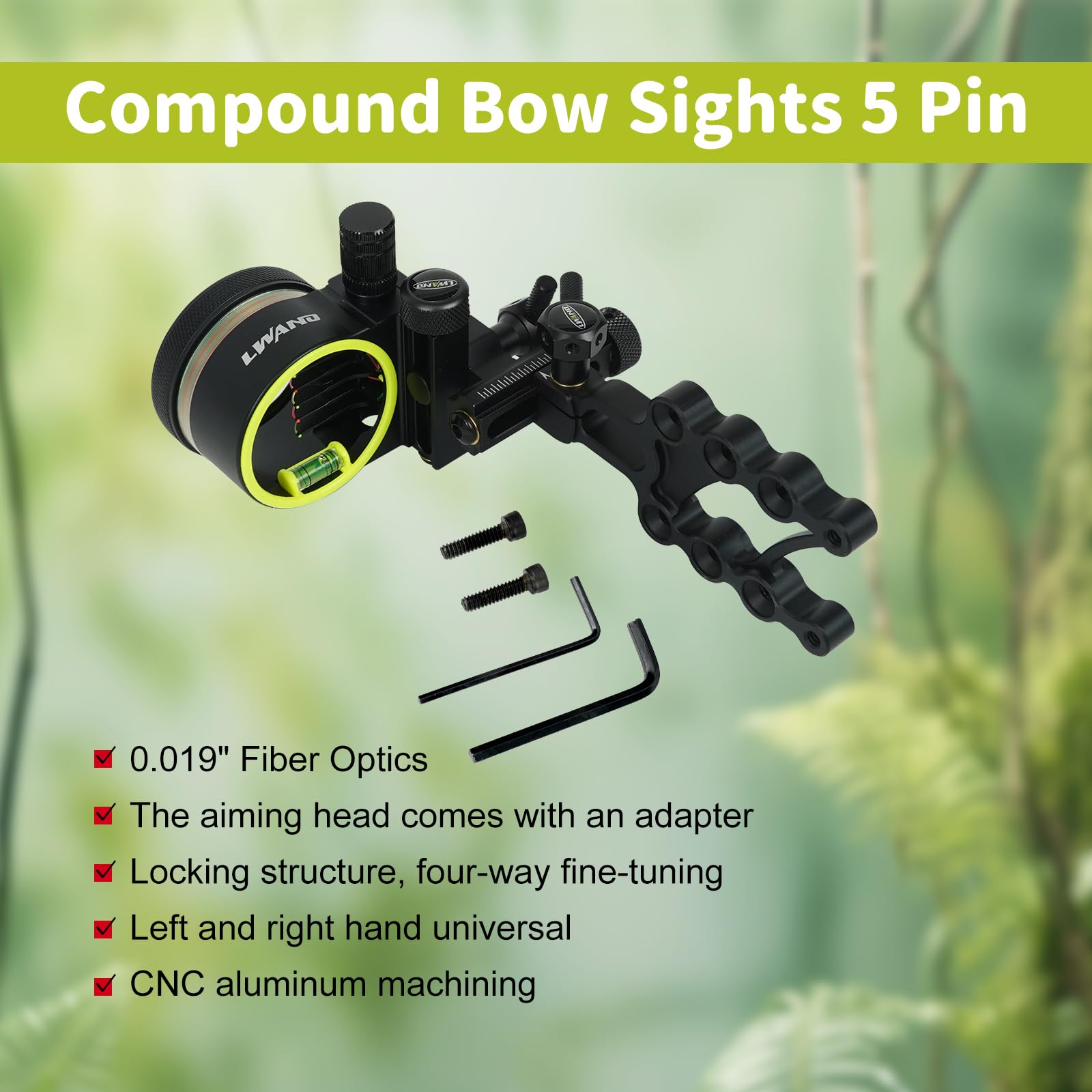 LWANO 5-pin fiber optic closeup highlights ultra-bright pins for visibility.